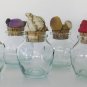 Kitchen Containers Small Glass Round Jars Vegetable Cork Tops, set of 6