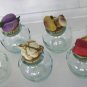 Kitchen Containers Small Glass Round Jars Vegetable Cork Tops, set of 6