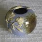 Ceramic Small Vase, Blue with Applied Leaf Design, hand crafted