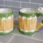 Mugs, Bunnys and Carrots, Orange, Green, Set of 2