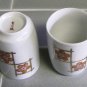 Tea Pot, 4 cups, made in Japan, Vintage, white, orange, gold