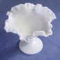 White Milk Glass, Hobnail, Pedestal, Candy Dish, looks Fenton, vintage