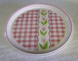 Mikasa, Country Gingham, Cotton Candy, Pink, Chop Plate, Platter