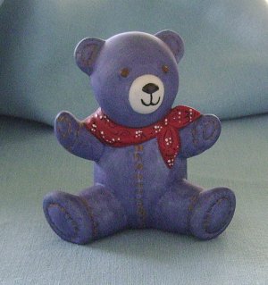 Franklin Mint, Americana Teddy Bear, Bandana Teddy, Blue, 1991