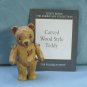 Franklin Mint, Americana Teddy Bear, Wood Carved Style Teddy, 1991