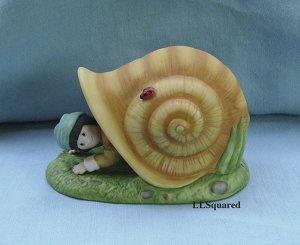 Franklin Mint, Fairy Tale Surprises Collection, 1986, Figurine, Tom Thumb and Snail House