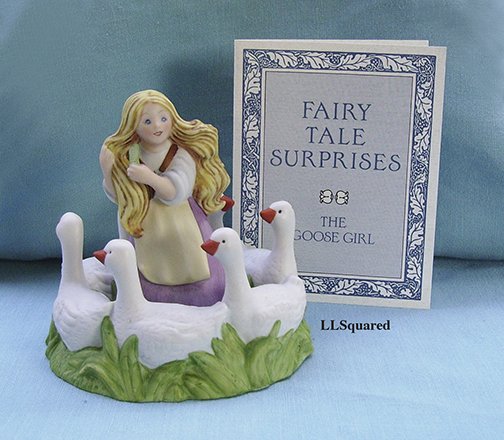Franklin Mint, Fairy Tale Surprises Collection, 1986, Figurine, Goose Girl and her Circle of Geese