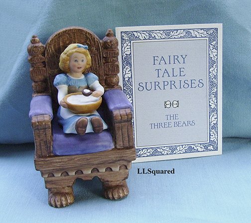 Franklin Mint, Fairy Tale Surprises Collection, 1986, Figurine, Goldilocks and the Three Bears Chair