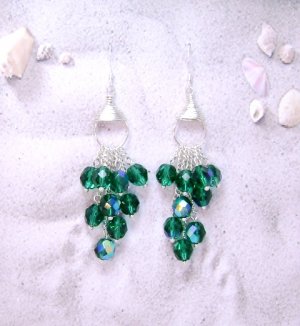 Rich Aquamarine Waterfall Earrings