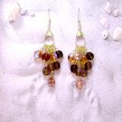 Gold Amber Bronze Lights Waterfall Earrings