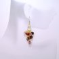 Gold Amber Bronze Lights Waterfall Earrings