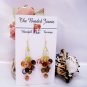 Gold Amber Bronze Lights Waterfall Earrings