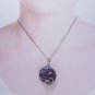 Wire-Wrapped Dyed Plum Kiwi Jasper Gemstone Pendant