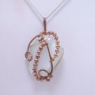 Wire-Wrapped White Cat's Eye Cabochon Pendant