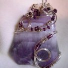 Wire-Wrapped Natural Amethyst Pendant