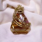 Wire-Wrapped Volcanic Cherry Quartz Pendant