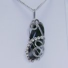 Wire-Wrapped Moss Agate Gemstone Pendant