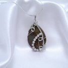 Wire-Wrapped Picasso Jasper Gemstone Pendant