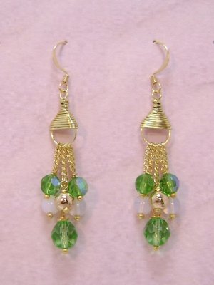 Crisp Green Demi-fall Earrings