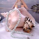 Celadon/Aqua Pearl and Crystal Single-Strand Necklace
