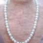 Celadon/Aqua Pearl and Crystal Single-Strand Necklace