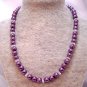 Burgundy Merlot Pearl and Crystal Single-Strand Necklace