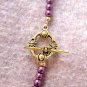 Burgundy Merlot Pearl and Crystal Single-Strand Necklace