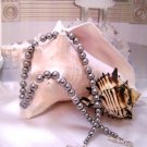 Pewter Pearl and Crystal Single-Strand Necklace