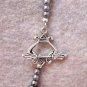Pewter Pearl and Crystal Single-Strand Necklace