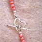 Coral Pearl and Crystal Single-Strand Necklace