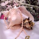 Orange Nector Pearl and Crystal Single-Strand Necklace