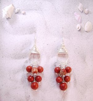 Red Jasper Demi-fall Earrings