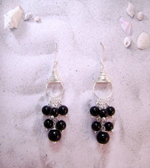 Black Obsidian Demi-fall Earrings