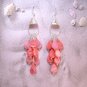 Captivating Salmon Mother of Pearl Teardrop Waterfall Earrings