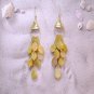 Golden Yellow Mother of Pearl Teardrop Waterfall Earrings