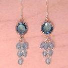 Aqua Channel Set Dangle Earrings