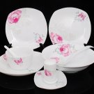 Fine Bone China Dinnerware Set 28PCS Rose and Butterfly Wedding Gift
