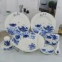 Fine Bone China Dinnerware Set 28PCS Blue and White Porcelain Jiangnan Water Town