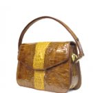 Genuine Crocodile Leather Handbag 2 Tones