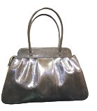 Genuine Snake Leather Grey Color Handbag