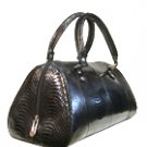 Genuine Snake Leather Black Handbag