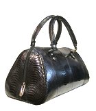 Genuine Snake Leather Black Handbag