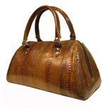 Genuine Snake Leather Brown Handbag