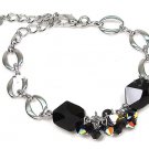 Silver Sparkling Black Crystal Bracelet