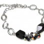 Silver Sparkling Black Crystal Bracelet