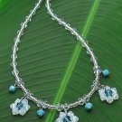 Blue Floral Crystal Necklace