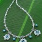 Blue Floral Crystal Necklace