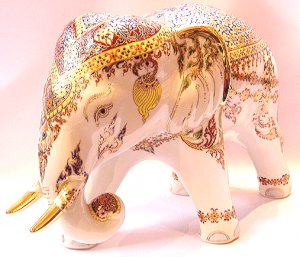 Golden Elephant Handmade Thai Pattern Ornament