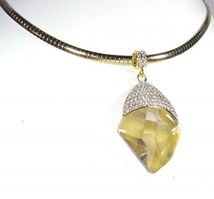 Luxury Golden Tone Large Pendant Swarovski
