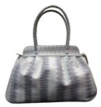 Genuine Snake Leather Grey Handbag